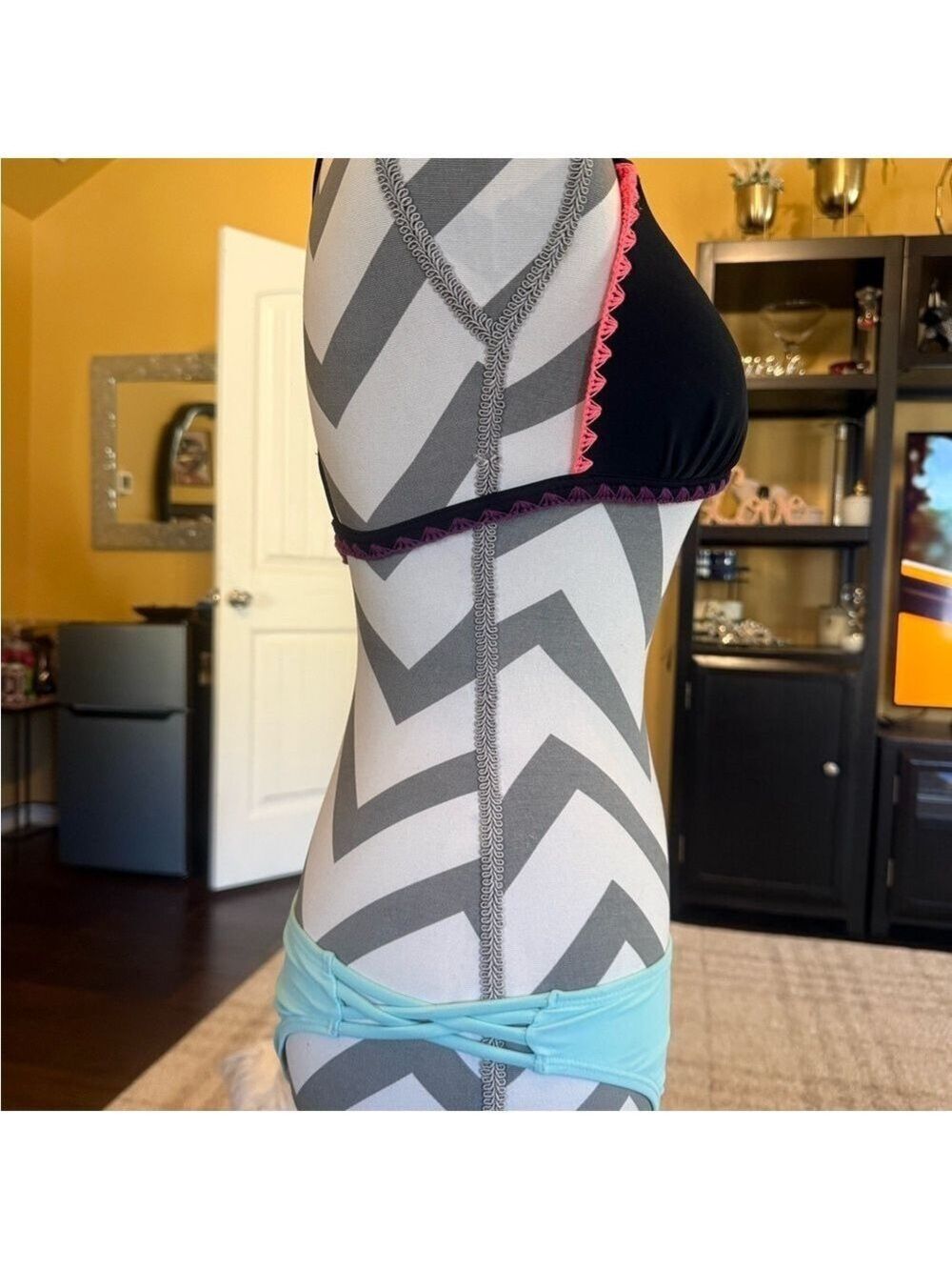 Arizona Women’s Black and Mint Bikini with Pink Trim - Picture 10 of 13